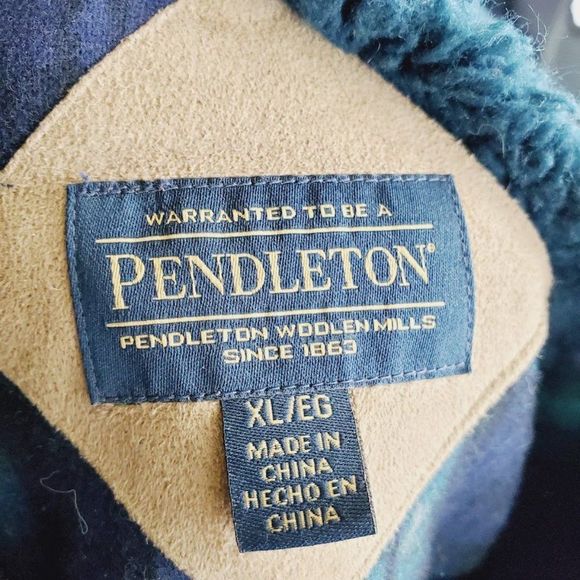 Pendleton Men's Teal Long Sleeve Wool Thermal Full Zip Jacket Size XL - Picture 9 of 10